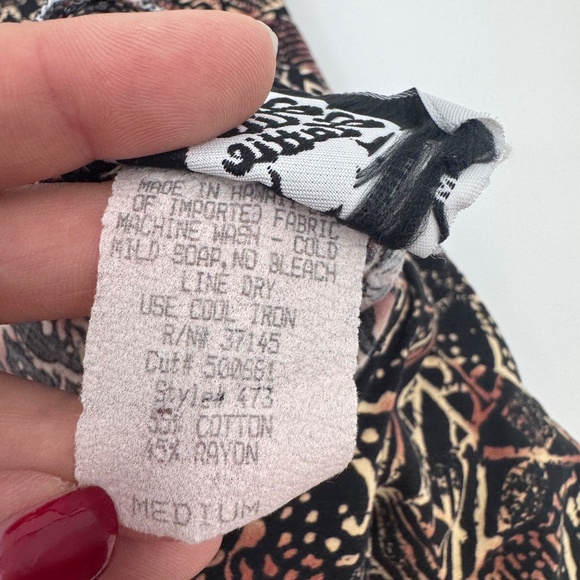 Hilo Hattie Dress Women Medium Brown Hawaiian Tropical Short Sleeve Vintage - Picture 8 of 11